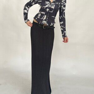 GC Fontana Navy button up graphic top